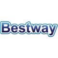 A blue and white logo of bestway